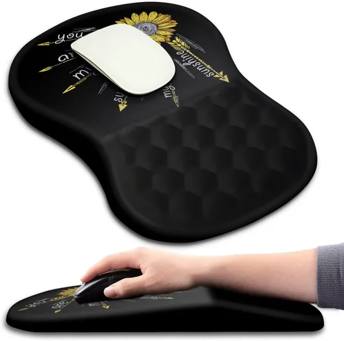 Miniatura 15 de Hokafenle Alfombrilla ergonómica para ratón con soporte para muñeca con diseño de masaje, reposamuñecas para aliviar el dolor, con espuma