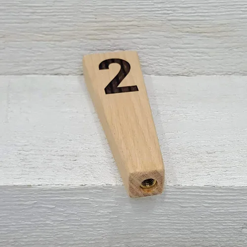 Miniatura 4 de Mango de grifo de cerveza personalizado Forma cónica de madera maciza numerada (numerada corta)