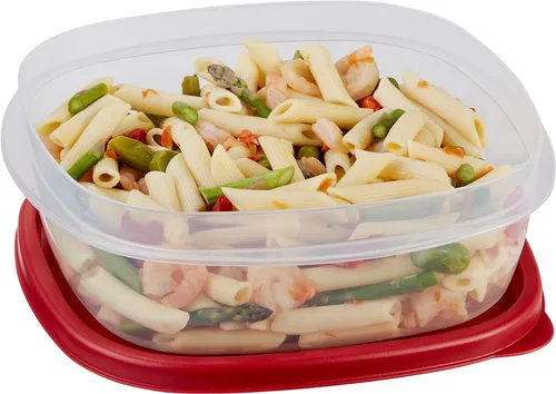 Miniatura 5 de Paquete de contenedores de almacenamiento de alimentos de 1.25 tazas, juego de 9 piezas, tapas azules fáciles de encontrar, 4 recipientes, 4 tapas