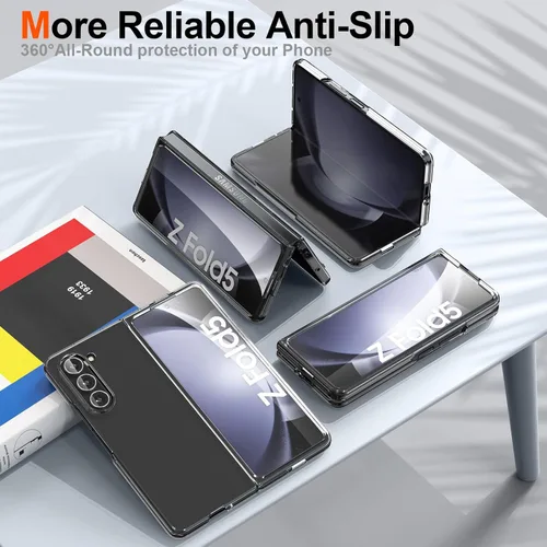 Miniatura 6 de Foluu Funda transparente para Samsung Galaxy Z Fold 5 con protector de pantalla frontal integrado, resistente a los arañazos, carcasa protectora