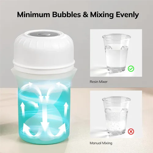 Miniatura 3 de Winartton Mezclador automático de resina, mezclador epoxi fácil de limpiar con paleta de silicona y taza de mezcla, burbuja mínima, manos libres