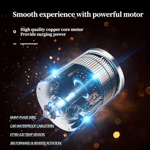 Miniatura 4 de Kunray - Motor eléctrico de CC de 72 V 3000 W, motor eléctrico sin escobillas, velocidad máxima de 6700 rpm, motor eléctrico de motocross, motor