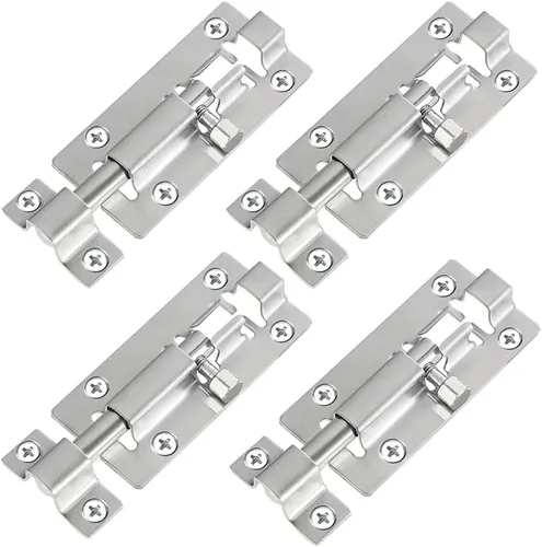 Miniatura 10 de FATLODA Paquete de 2 pestillos de perno de barril, cerradura deslizante de 3 pulgadas, cerraduras deslizantes de acero inoxidable grueso