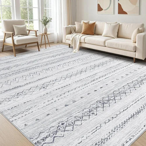 Miniatura 44 de Alfombra grande para sala de estar de 5 x 7: Alfombras marroquíes bohemias, suaves, lavables a máquina, para dormitorio, debajo de la mesa