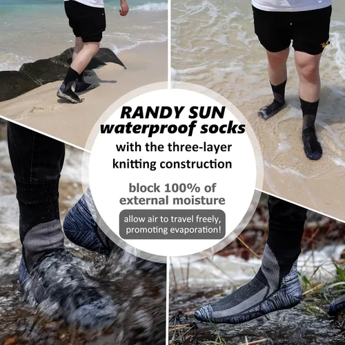Miniatura 2 de Calcetines transpirables impermeables, certificados SGS RANDY SUN, unisex, para escalada, esquí, senderismo, senderismo, 1 par