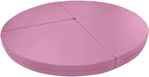Miniatura 6 de Tapete de choque de poste – 3.9 ft/4.9 ft/5.2 ft/6.6 ft redondo plegable esterilla de baile de poste, esterillas portátiles de yoga para ejercicios