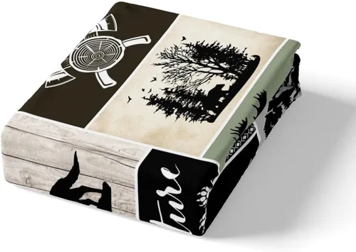 Miniatura 4 de Juego de funda de edredón para niños de ciervo, oso, lobo, tamaño individual, juego de ropa de cama de cabaña de aventura para niños, niñas