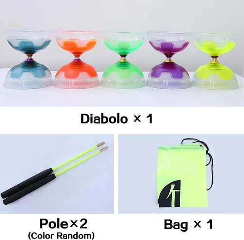 Miniatura 4 de Chinese Yoyo Diabolo Set - Triple Rodamientos LED Diábolo con Diablo Sticks & Net Bag (azul)