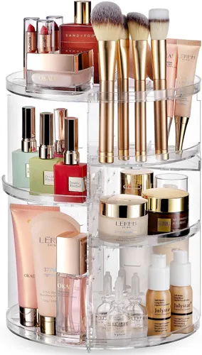 Miniatura 11 de Organizador de maquillaje giratorio de 360 grados – Altura ajustable y totalmente giratorio. El organizador de cosméticos perfecto para el tocador