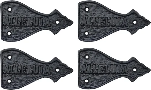 Miniatura 42 de Adonai Hardware Alleluia - Bisagras delanteras de hierro fundido antiguo (3.2 pulgadas x 10 unidades, negro mate) para puertas de granero, puertas