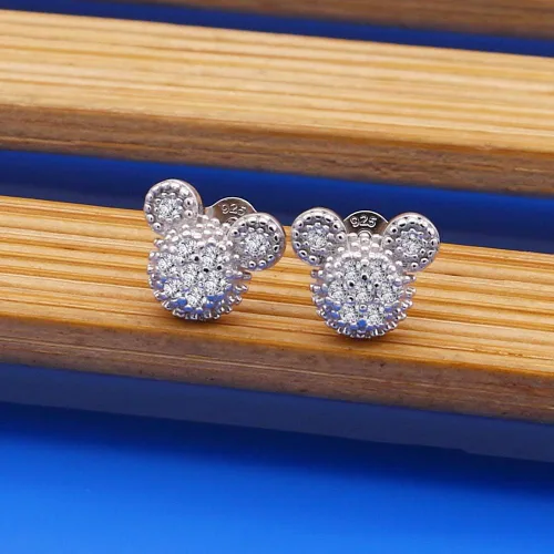 Miniatura 7 de Aretes clásicos de plata 925 para mujer, 100 % de plata 925 mate, aretes de plata italiana para niñas, joyería no alérgica, 0.3 pulgadas 0.4