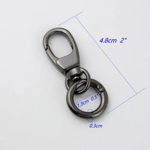 Miniatura 3 de TANJUN Clip de ganchos de resorte de metal, juego de hebillas giratorias, hebilla de llavero de resorte de gatillo para llaveros de bricolaje