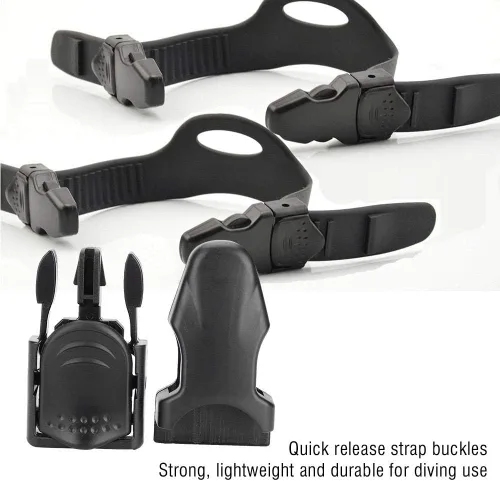 Miniatura 6 de Alomejor Keep Diving - Correa de repuesto para buceo, material de policarbonato, negro, liberación rápida, para esnórquel y natación, 1 par