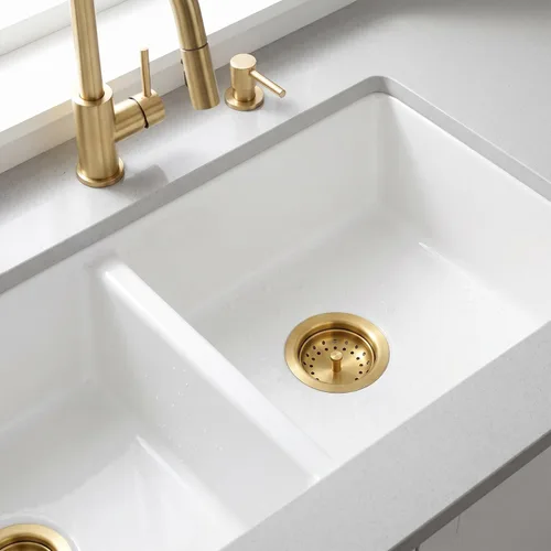 Miniatura 3 de LQS Ensamblaje de drenaje para fregadero de cocina, colador de cesta de drenaje de acero inoxidable 304 con cesta coladora de fregadero extraíble