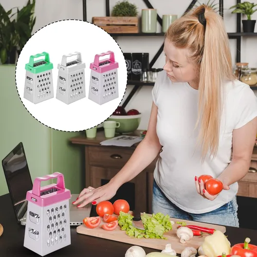 Miniatura 6 de COMNICO Mini rallador de queso, 3 unidades de acero inoxidable con asa, ralladores profesionales para cortar quesos para cocina, queso, jengibre