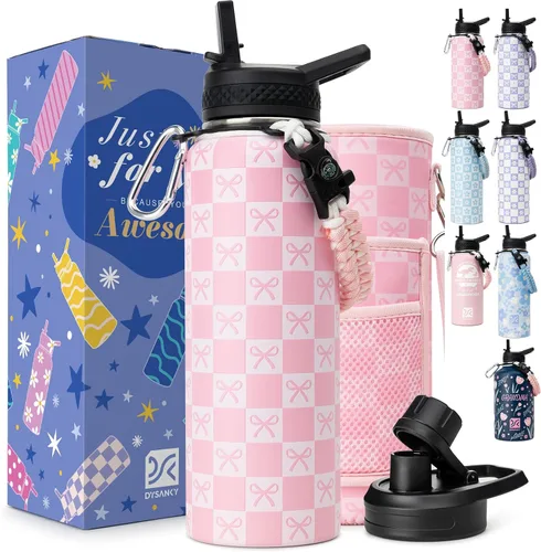 Miniatura 13 de DYSANKY Botella de agua aislada de 32 onzas, metal al vacío de acero inoxidable grueso, jarra de agua deportiva portátil para gimnasio y senderismo