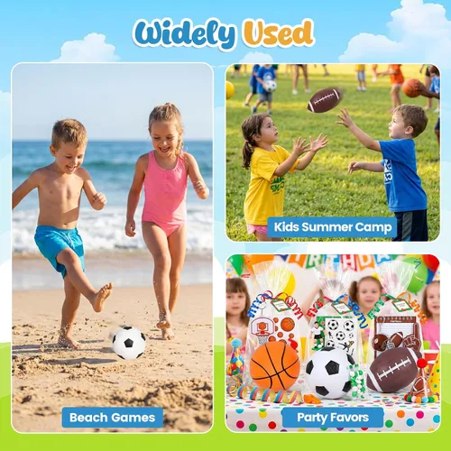 Miniatura 8 de Shindel Paquete de 3 pelotas deportivas, pelota de fútbol de 5 pulgadas, baloncesto y balones de fútbol americano de 7 pulgadas para niños