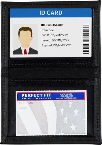 Miniatura 8 de Perfect Fit Shield Wallets Slim Dress Leather 2 ID Windows Wallet Bifold Licencia titular doble doble ID tarjeta permiso para tarjetas más grandes