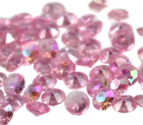 Miniatura 6 de Allstarco 3000PCS 0.197 in Rosa Quilate Acrílico Diamante Confeti AB Recubrimiento Para Mesa Scatter Boda Decoraciones Jarrón Rellenos
