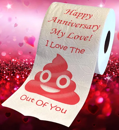 Miniatura 2 de Printed TP Happy Anniversary My Love! I Love You - Broma de papel higiénico impreso, divertido regalo sorpresa de aniversario para novio, novia