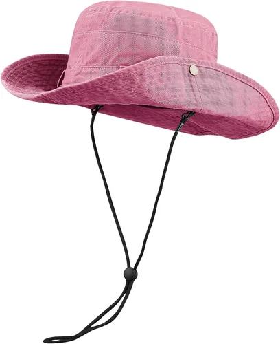 Miniatura 10 de Croogo Sombrero de ala ancha Bonnie de verano, sombrero de sol para pesca, estilo vaquero, sombrero de pescador, safari al aire libre, caza