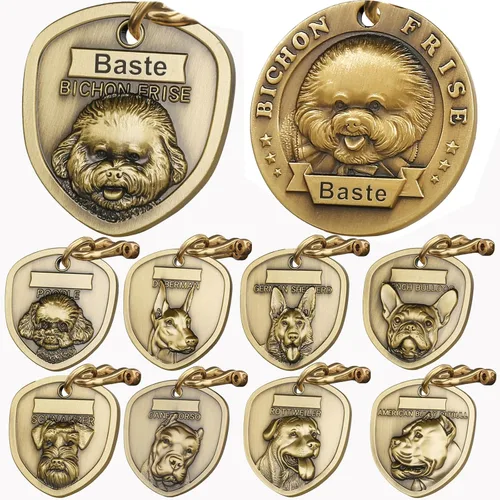 Miniatura 15 de Etiquetas para Perros Golden Retriever Personalizadas para Mascotas Etiqueta de Identificación de Nombre de Perro Grabada Personalizada de Cobre 023