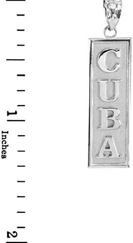 Miniatura 2 de Colgante de plata de ley 925 pulida con barra vertical Cuba, Plata esterlina