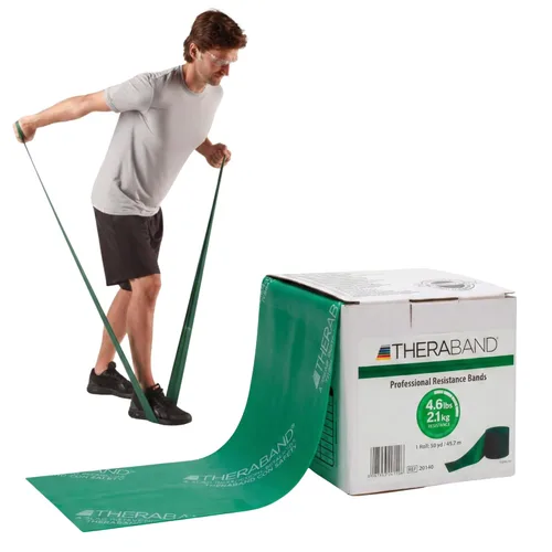 Miniatura 9 de Theraband Professional Bandas de Resistencia de látex para ejercicios de cuerpo superior e inferior, terapia física, pilates inferior, en casa, Rojo