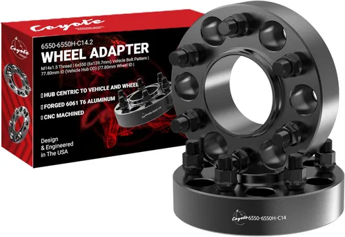 Miniatura 11 de Wheel Accessories Parts 4 adaptadores de espaciadores de rueda centrados en buje de 6 x 5.5, 0.236 x 5.500 in, 1.25 pulgadas de grosor, 3.063 in