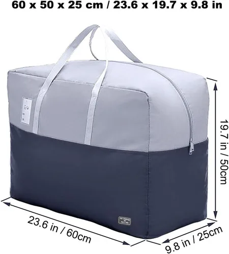 Miniatura 3 de Bolsa de almacenamiento grande de edredón con cremallera de 75 L, bolsa de almacenamiento plegable con asa reforzada, almacenamiento debajo