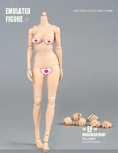Miniatura 2 de Cuerpo de figura femenina a escala 1/6, piel pálida femenina busto grande medio sin costuras figura de acción flexible colección de muñecas