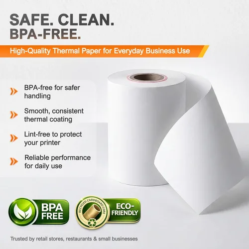 Miniatura 6 de Rollo de papel de recibo para máquina de tarjeta de crédito Square Terminal (10 rollos)