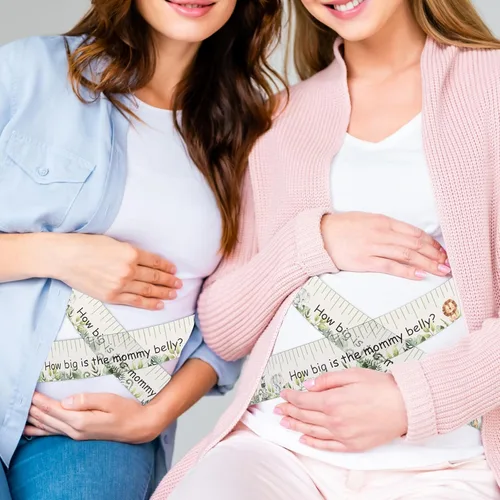 Miniatura 6 de Coume 2 rollos de cinta métrica para baby shower, de 2 pulgadas x 150 pies, cinta métrica de vientre para baby shower, regalos y suministros