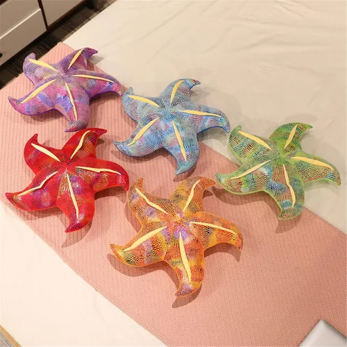 Miniatura 8 de Almohada de estrella de mar para sofá, cojín de suelo, almohada para el hogar (3.1 x 7.9 in, azul)