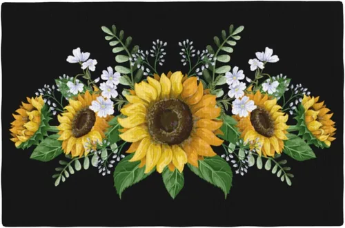 Miniatura 11 de Fiokroo Juego de 4 manteles individuales de mosaico negro, manteles individuales con antideslizantes, resistentes al calor, lavables para comedor