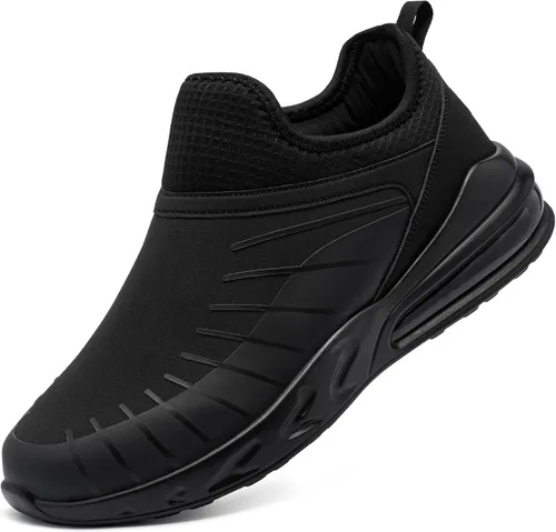 LARNMERN Zapatos antideslizantes para hombre y mujer, zapatos de trabajo sin cordones, para cocinero, cocina, resistentes al agua, tenis para