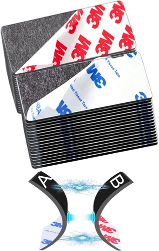 Miniatura 7 de A+B Paired Adhesive Magnetic Tape, Precut (3 in x 1 in x 16 Pack/ 8 Pairs) Flexible AB Magnets Strips for DIY Closure Craftings, a b Magnet Match to