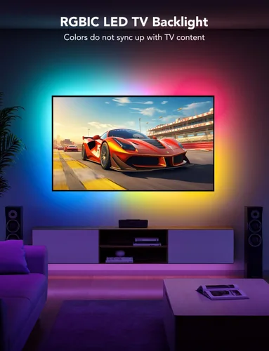 Miniatura 2 de Govee Tira de retroiluminación LED para TV, retroiluminación LED inteligente RGBIC para televisores de 40 a 50 pulgadas, sincronización de música