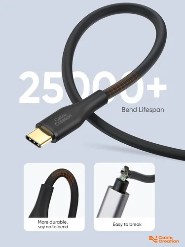 Miniatura 3 de CableCreation Cable USB C de 6 pies, cable USB A a USB C de silicona, cable de carga USB C 3A de carga rápida para iPhone 15/16/16 Pro Max/Plus