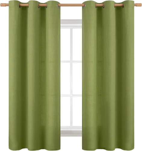Miniatura 113 de BGment Cortinas de Lino Beige de 63 Pulgadas de Largo 2 Paneles - Tratamientos para Ventanas con Textura de Arpillera Filtrantes de Luz Cortinas