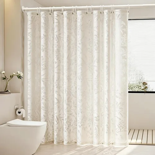 Miniatura 15 de DEARART Juego de cortinas de ducha negras de 60 pulgadas de ancho x 72 pulgadas de alto, cortinas de ducha de tela con ojales y ganchos, de secado