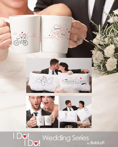 Miniatura 7 de BoldLoft Mr and Mrs - Vasos para novios y novios para recién casados, despedida de soltera, compromiso, regalos de boda para parejas