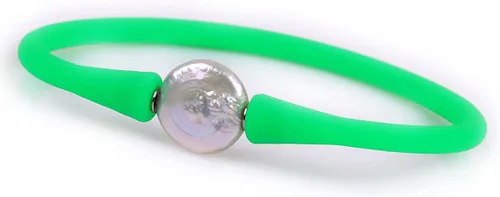 Miniatura 14 de GEM-Inside Big - Pulsera de joyería de perlas de 0.512 in para dama de honor, color negro, apilable, goma de silicona, elástica, perlas cultivadas