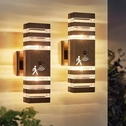 Miniatura 13 de Lámpara de pared con sensor de movimiento para exteriores, luces de porche arriba y abajo, moderna, del atardecer al amanecer, aplique exterior