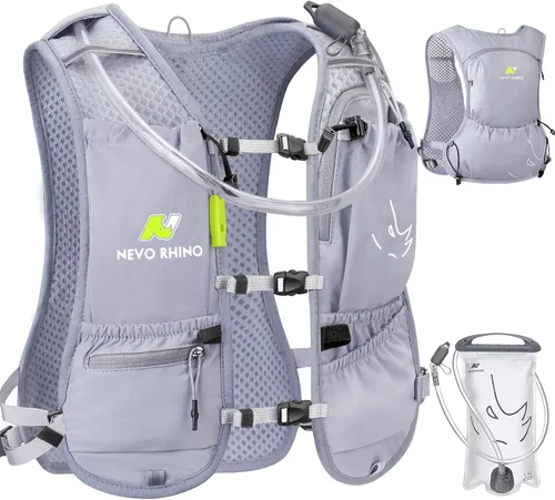 Miniatura 10 de N NEVO RHINO Chaleco para correr, chaleco de agua para correr de hidratación, 5.5 L, con bolsa de agua de 1.5 L, mochila de hidratación ligera