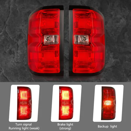 Miniatura 5 de Conjunto de luz trasera compatible con Chevy Silverado 1500 2500HD 3500HD 3500HD 2014-2019 con arnés de cableado, luces traseras de camioneta