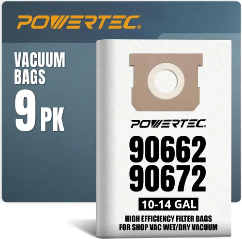 POWERTEC 90662, 90672 - Bolsas de vacío para tienda tipo F tipo I, VF2005 / VacMaster VHBL VDBL / Craftsman CMXZVBE3877, CMXZVBE38768, repuesto de