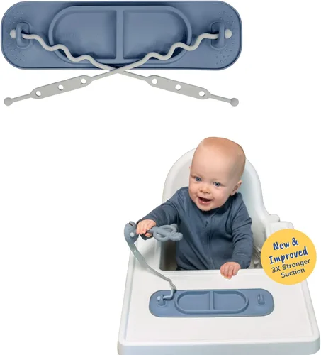 Miniatura 9 de BUSY BABY Mini Alfombrilla de Silicona - Ventosas Nuevas y Mejoradas, 2 Correas para Asegurar los Artículos Esenciales del Bebé, Autoalimentación