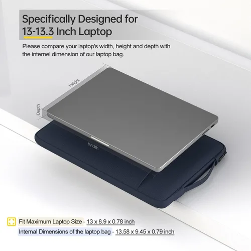 Miniatura 2 de Funda para portátil de 13.8 pulgadas para Microsoft Surface Laptop 7, 13.5 pulgadas Surface Laptop/6/5/4, Dell XPS 13/ Latitude, Lenovo Acer HP Azul