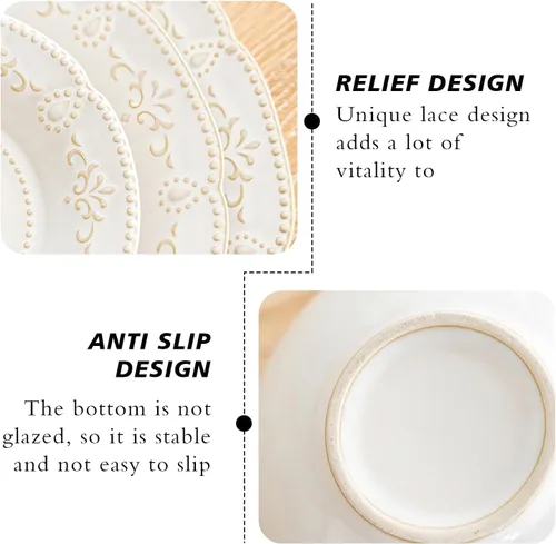 Miniatura 4 de Tazas de capuchino de 6 onzas con platillos, apto para inauguración de la casa, taza de café de cerámica en relieve para Au Lait, doble shot, latte